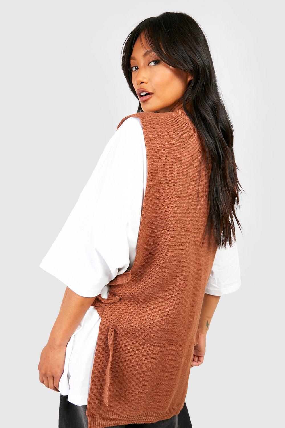 Boohoo Lace Up Side Sweater, Rusty