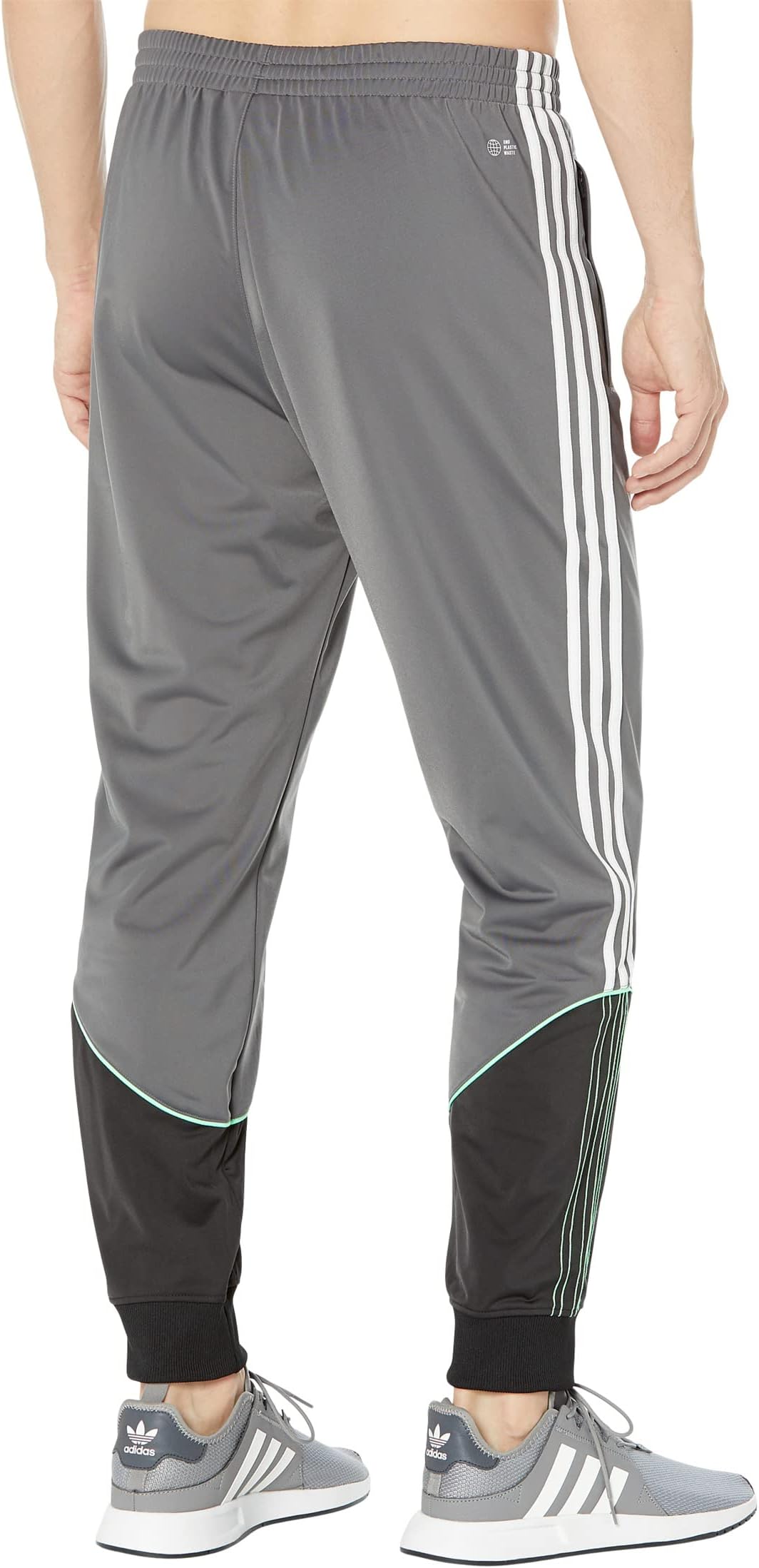 adidas Superstar Knit Track Pants, Grey/Black/White