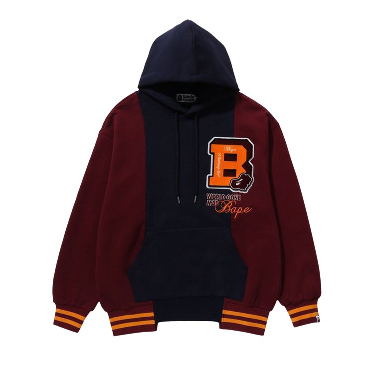 BAPE Badges Color Blocking 'Navy' Hoodie, Blue