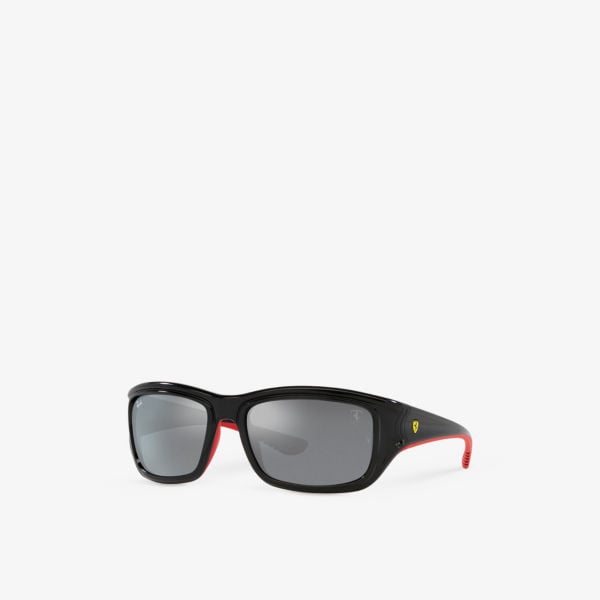 RB4405M Scuderia Ferrari Ray-Ban Nylon Square Sunglasses, Black