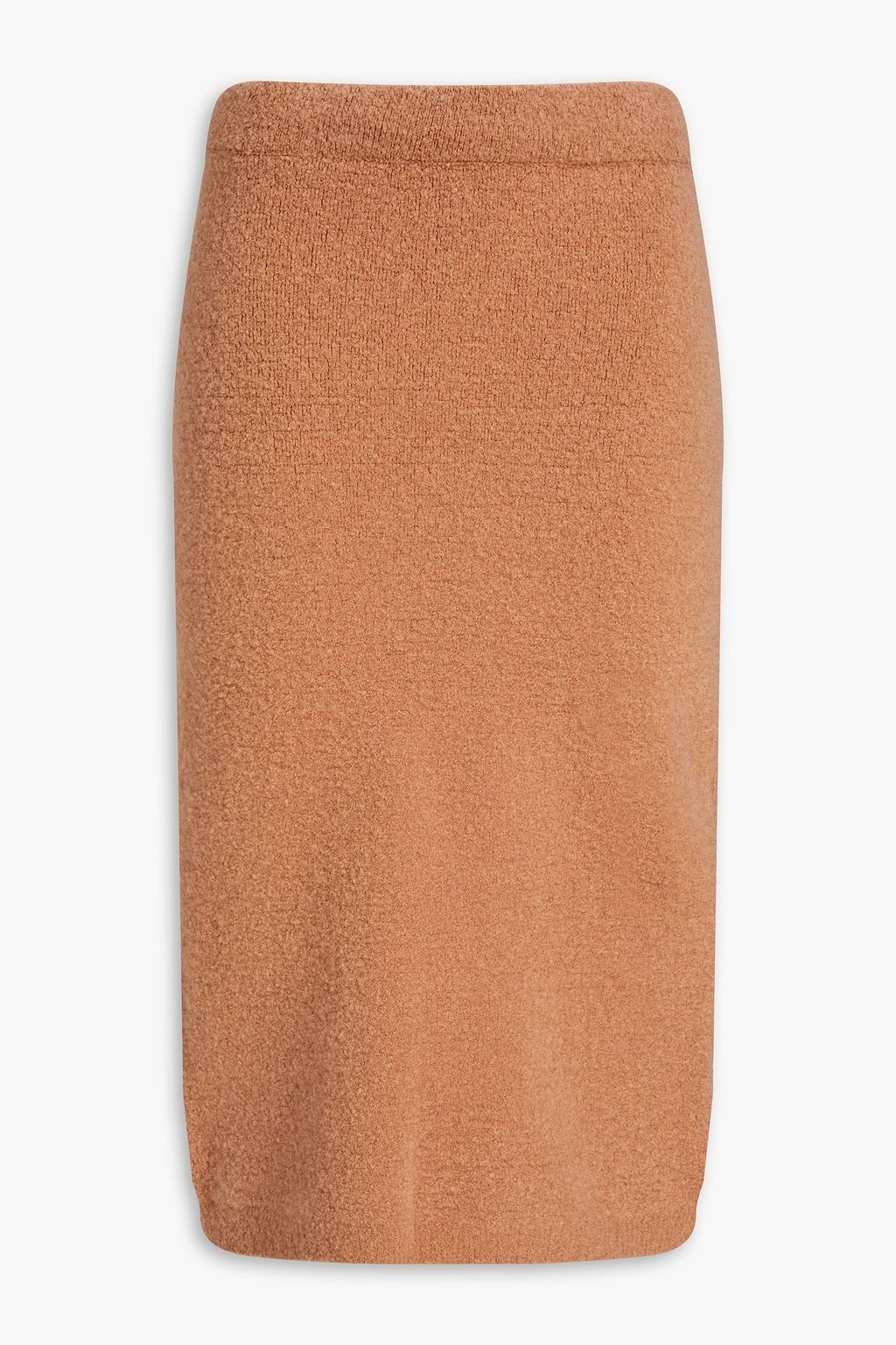 Esah skirt in merino wool blend with brushed bouclé knit NANUSHKA, camel