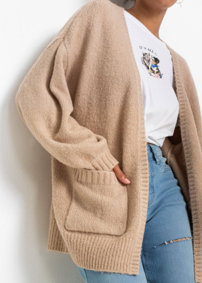 Rainbow oversized cardigan, beige