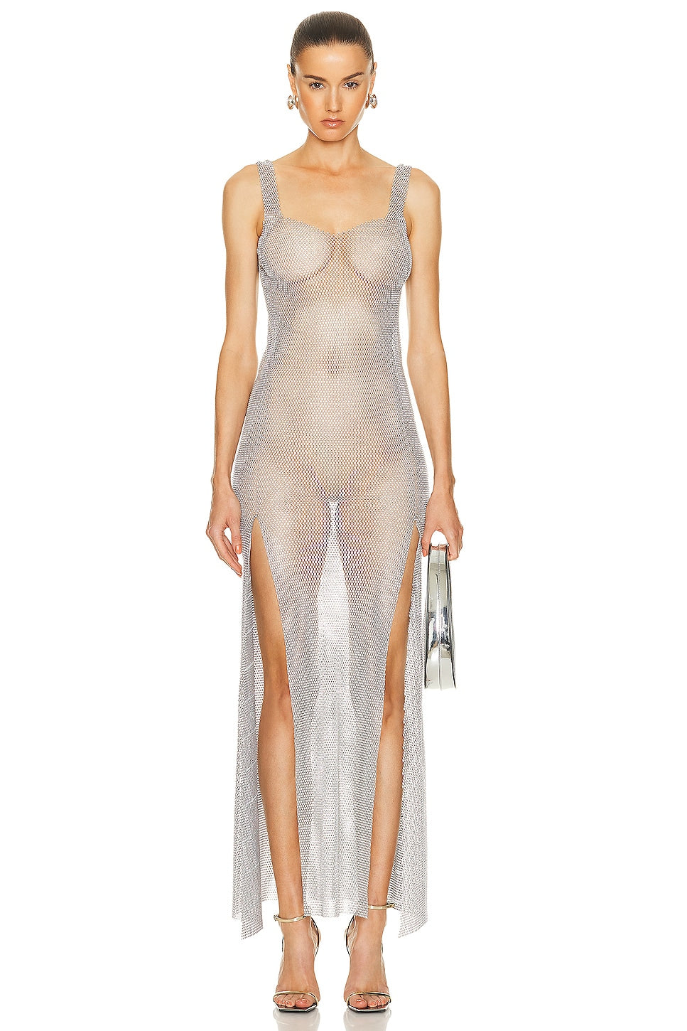 Santa Brands Maxi Slits Sun Dress, Silver