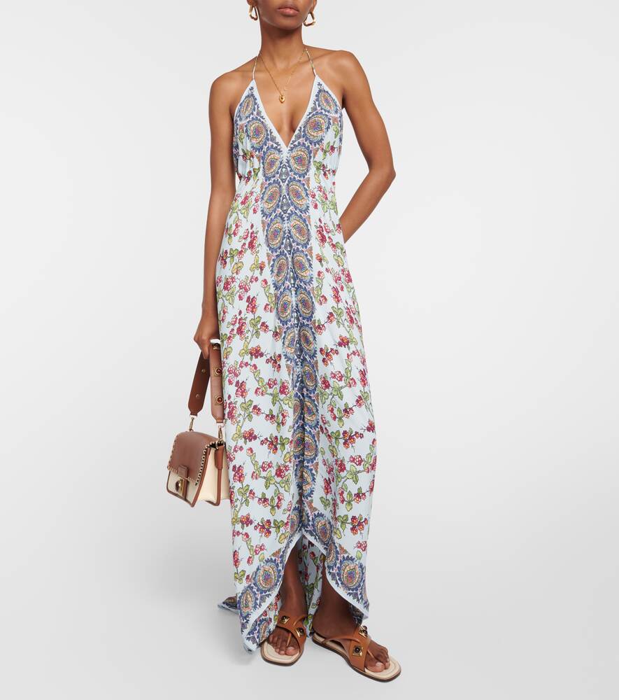 Maxi dress with asymmetrical print ETRO, multicolor