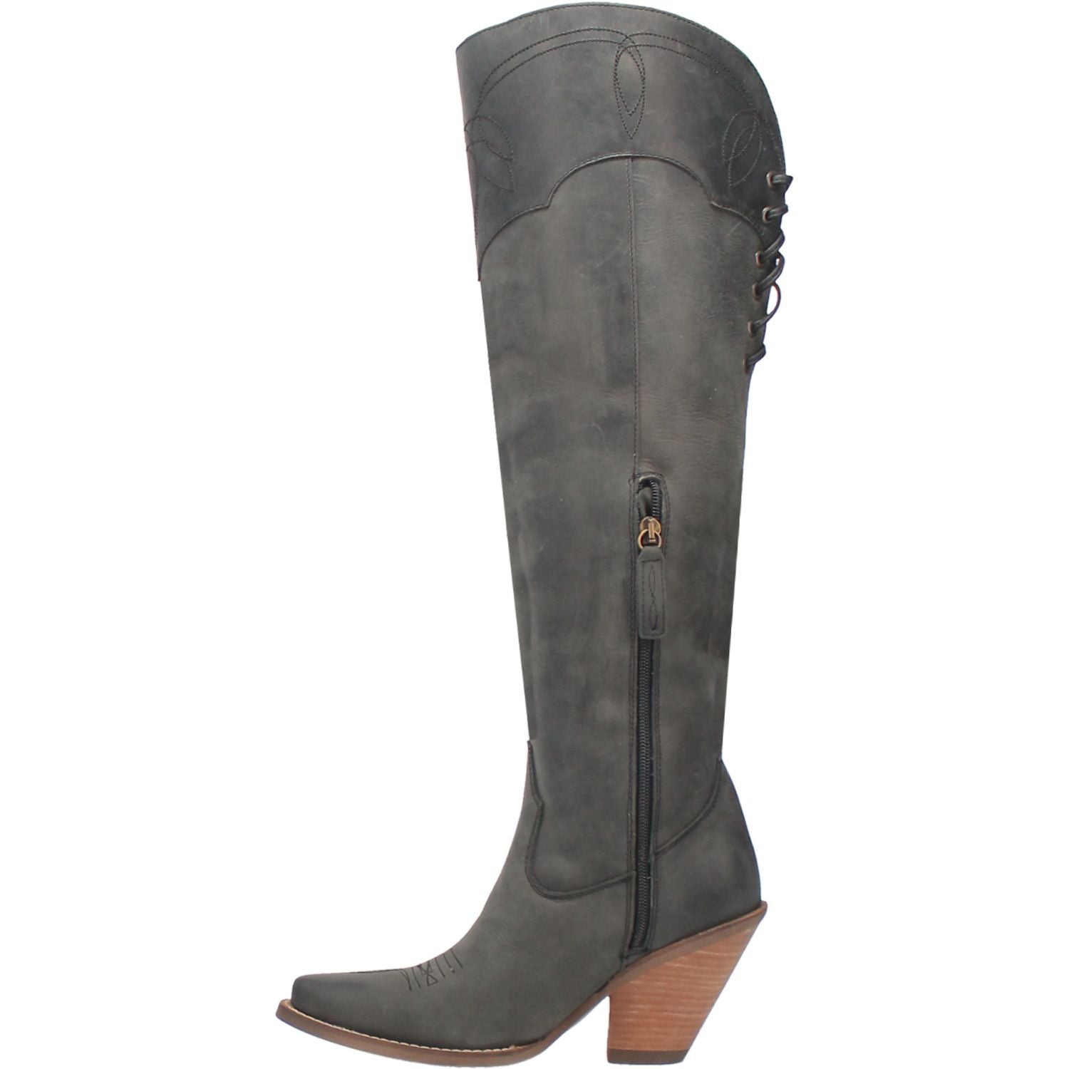 Dingo Sky High Dingo Women's Leather Thigh High Boots, Black