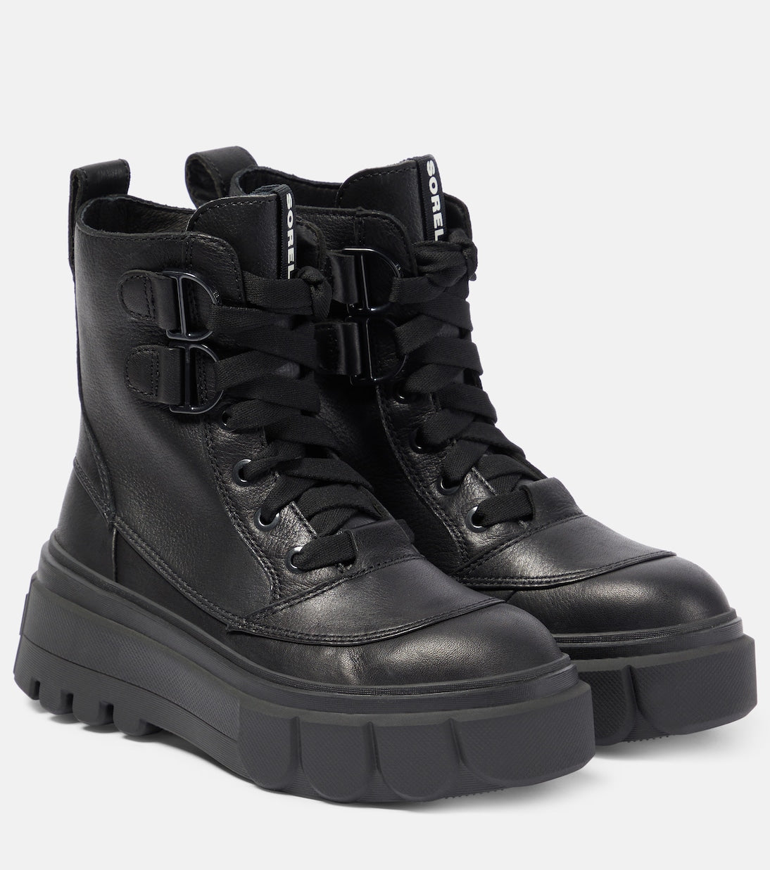 Sorel leather caribou x lace-up boots, black