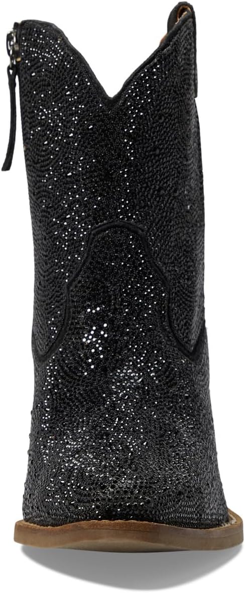 Rhinestone Cowgirl Leather Bootie Dingo Cowboy Boots, Black