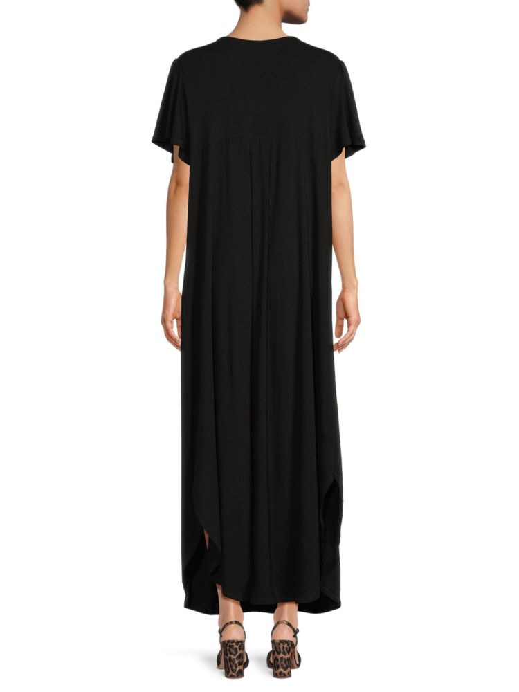 Patrizia Luca Curved Hem Maxi Dress, Black