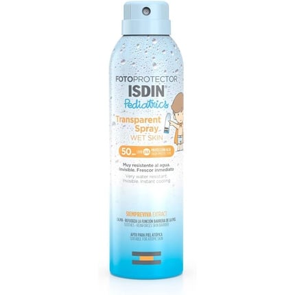 Clear sunscreen spray for children for damp skin, 250 ml, Isdin