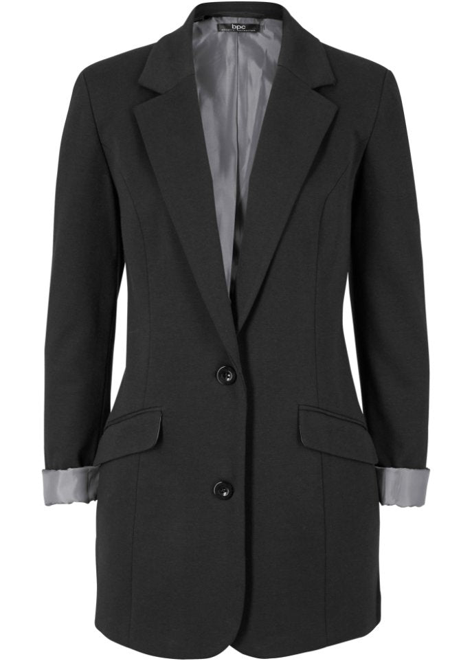 Bpc Bonprix Collection Organic Cotton Jersey Boyfriend Long Jacket black