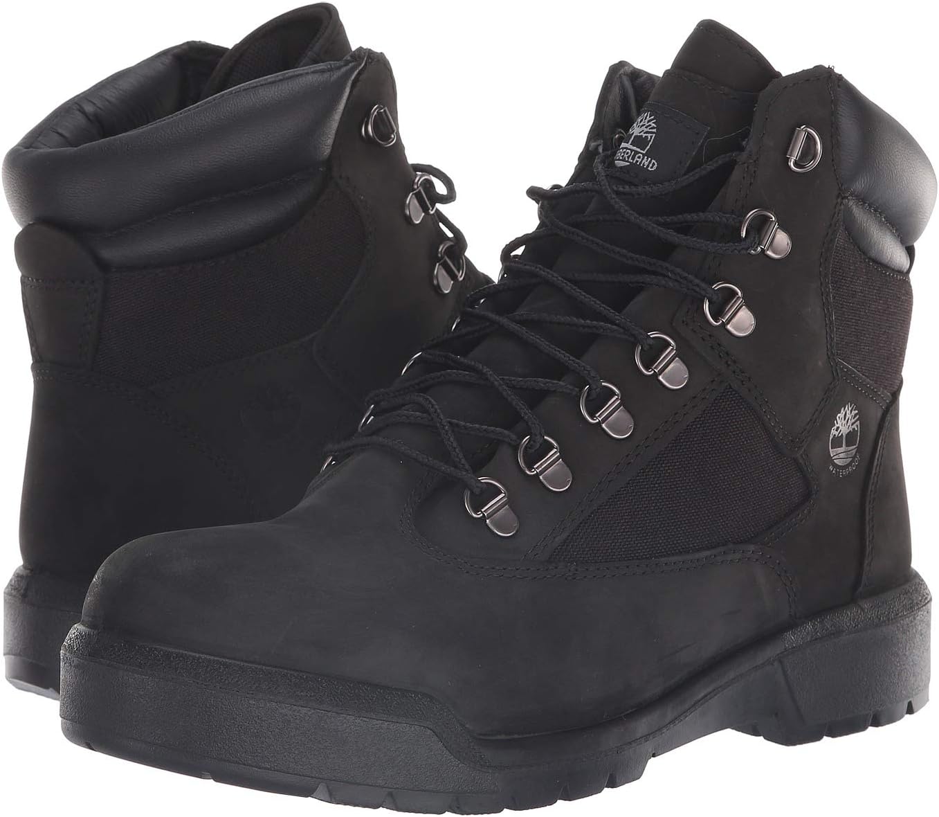 حذاء ميداني مقاس 6 بوصات F/L مقاوم للماء من Timberland، لون أسود من Waterbuck Nubuck