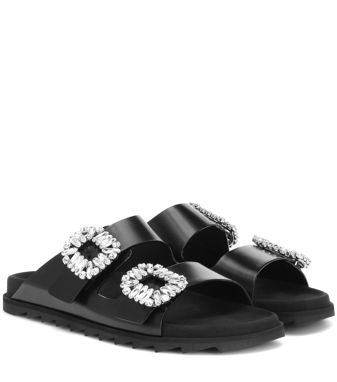 Slidy Viv' sandals in Roger Vivier leather, black