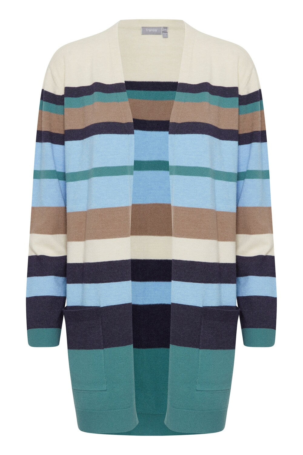 Knitted cardigan Fransa, dusty blue