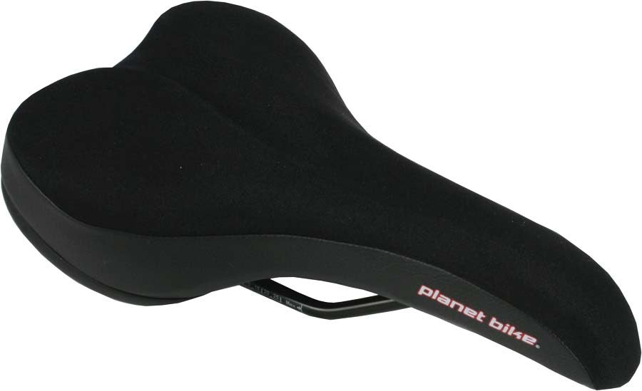 Comfortable Planet Bike gel saddle, black