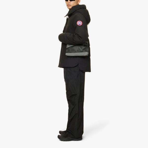 Macmillan Funnel Collar Parka with Canada Goose Twill Down, Black