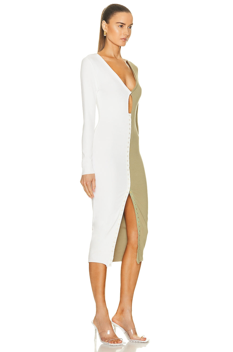 Atoir Saturn Dress, White & Shale Green