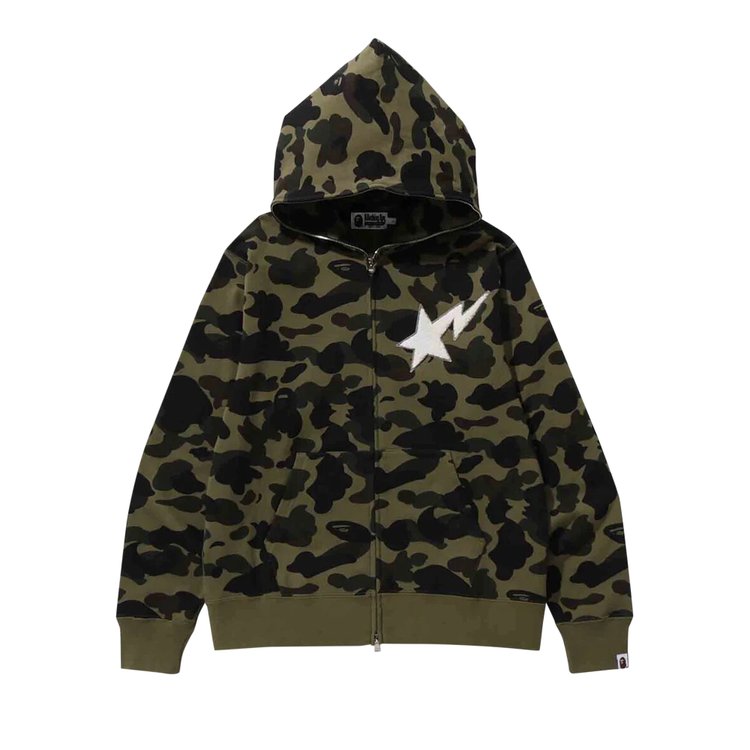 BAPE 1st Camo Full Zip 'Green' Hoodie, Green