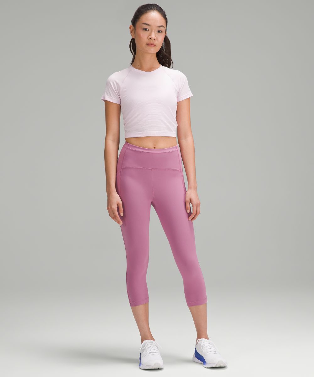 Swiftly Tech 2.0 Lululemon Short Sleeve Crop Shirt, Pink