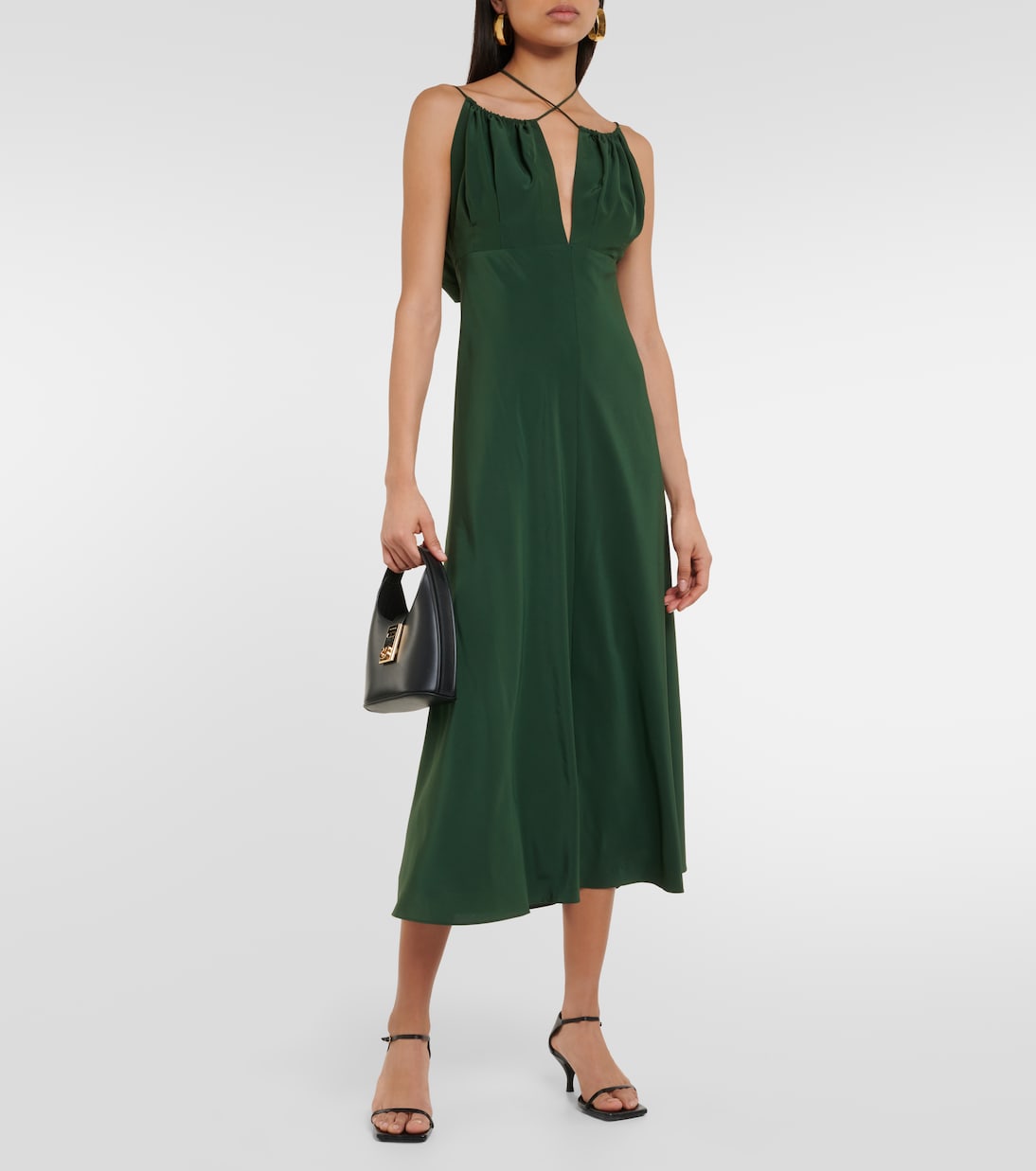 Toteme silk crepe de Chine maxi dress, green