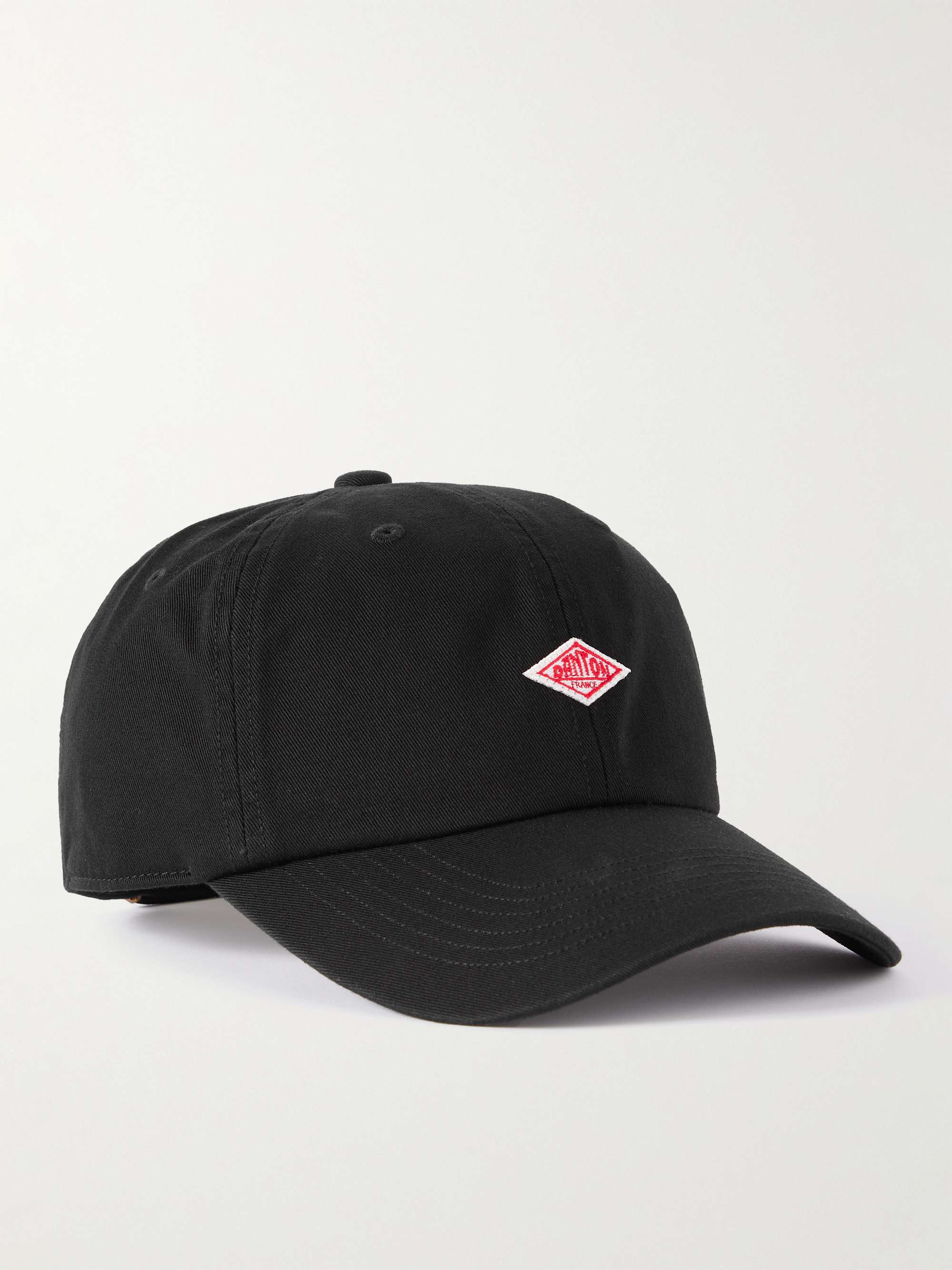 Cotton twill baseball cap with embroidered DANTON logo, black