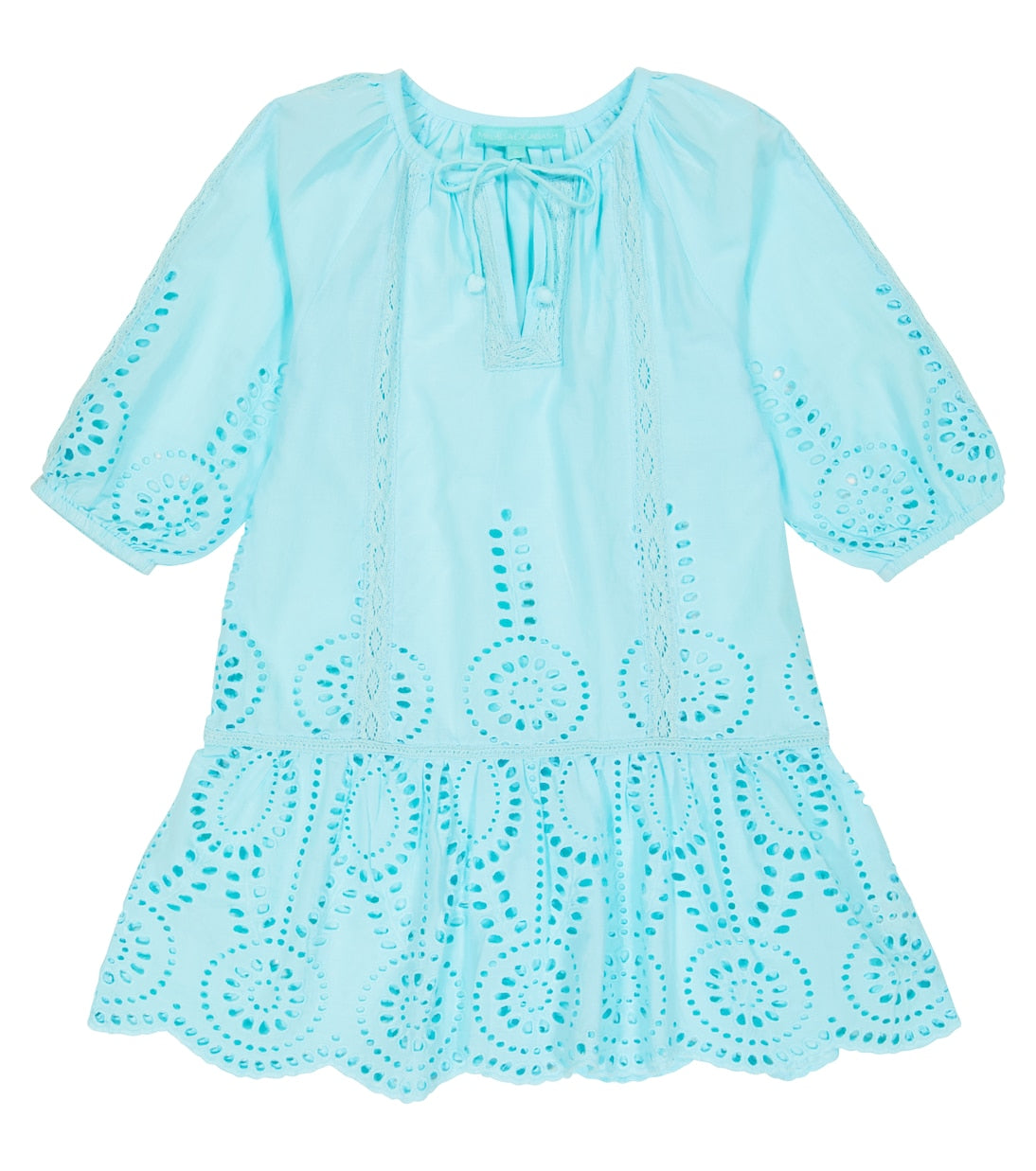 Baby Ashley caftan with Melissa Odabash embroidery, red