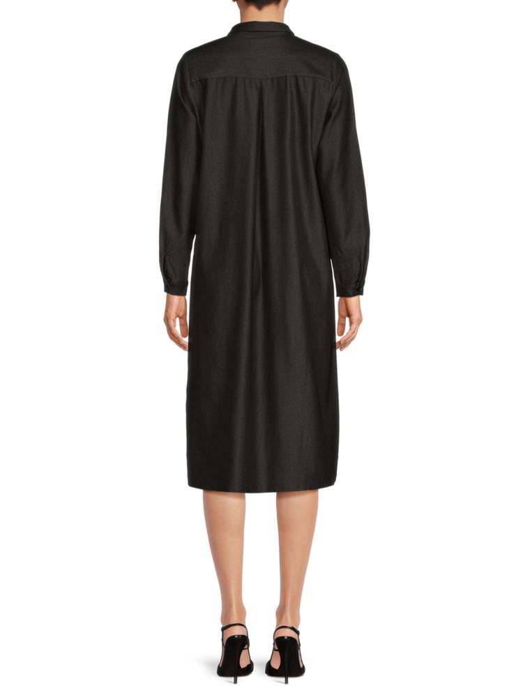 Solid midi shirt dress Yal New York, black