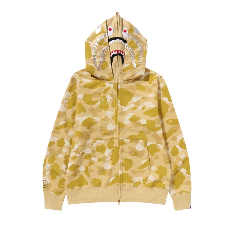 هودي BAPE Color Camo Double Shark Full Zip 'Yellow'، باللون الأصفر