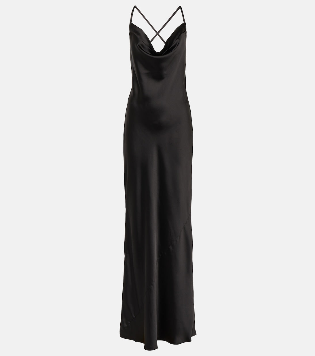 Norma Kamali satin slip dress, black