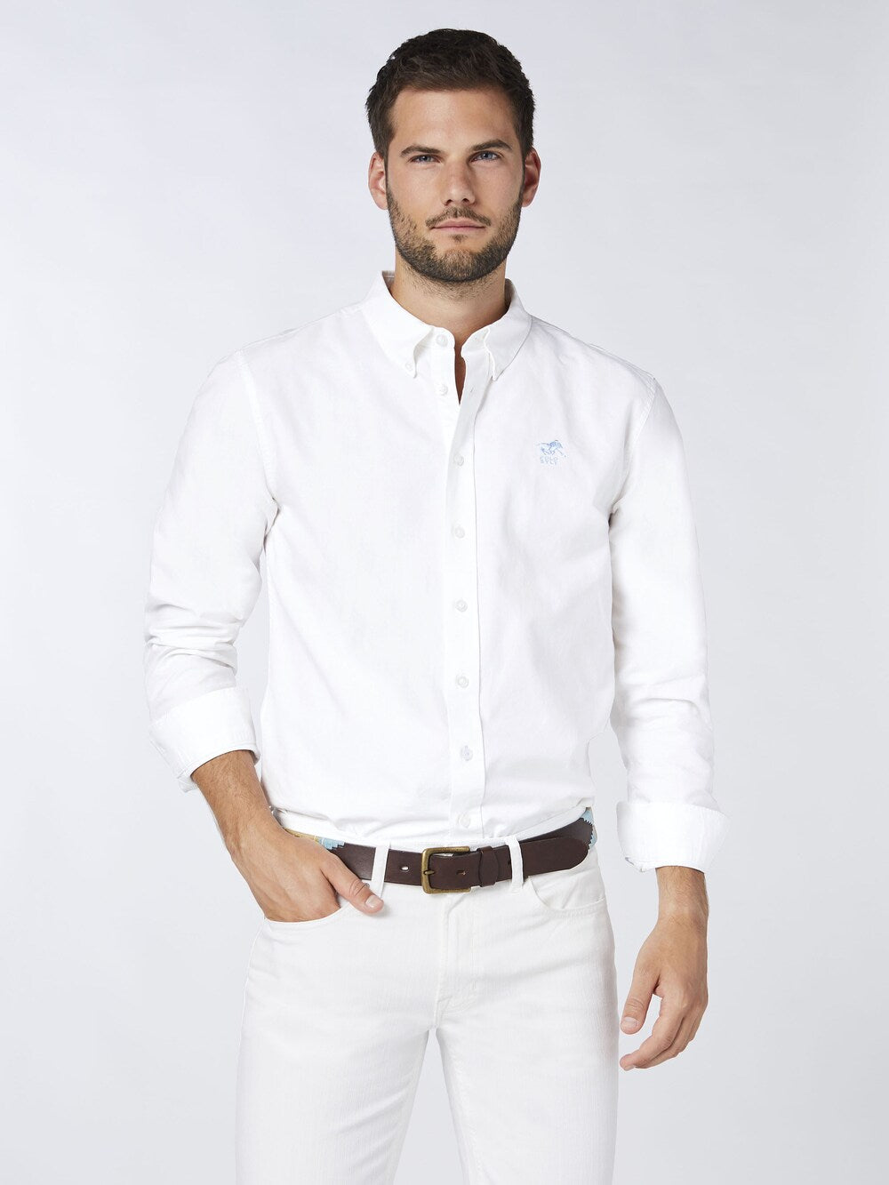 Polo Sylt Regular Fit Button-Up Shirt, White