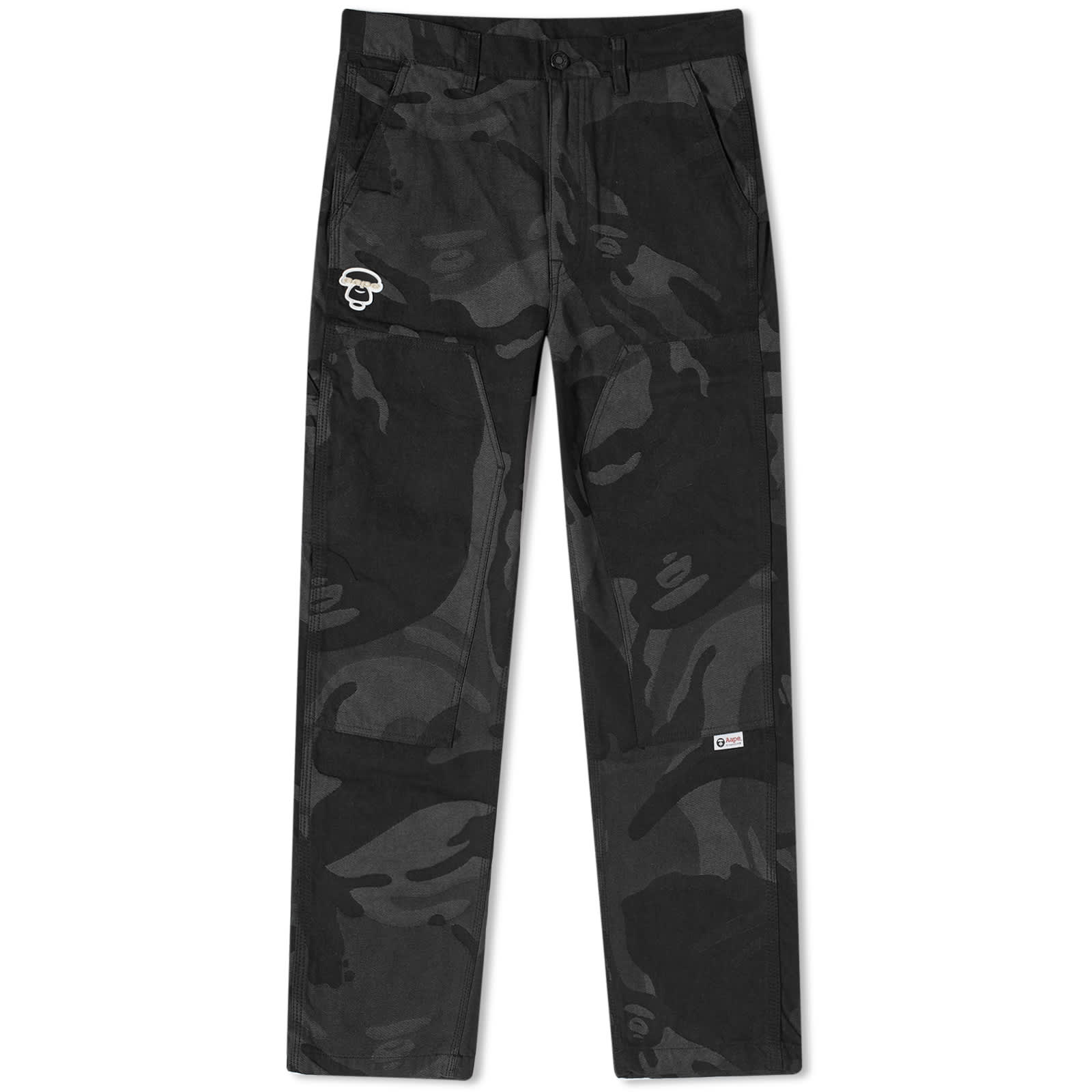 Aape College Jacquard Camo Pants, Black