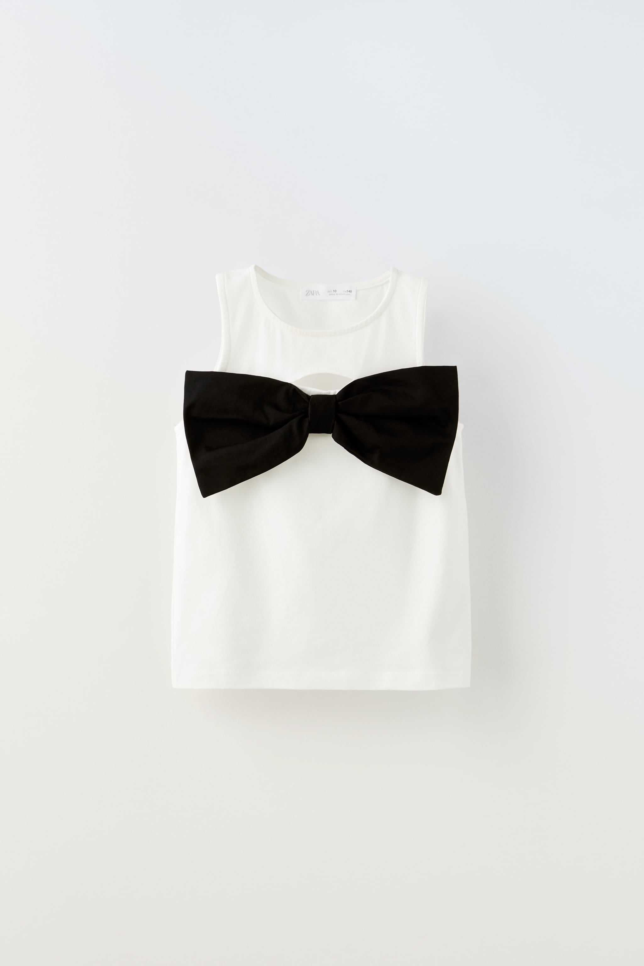 T-shirt with bow Zara, white