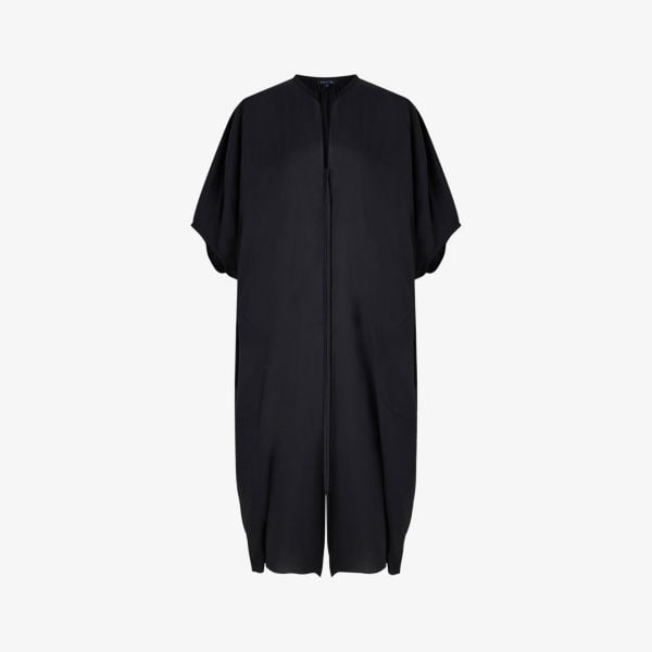 Alger cotton midi dress with slit pockets Soeur, color noir