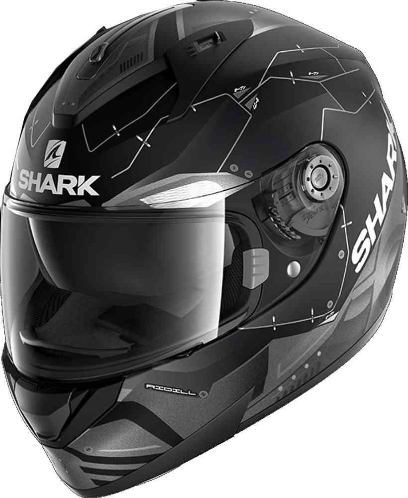 Ridill Mecca Shark Helmet, matte black/gray