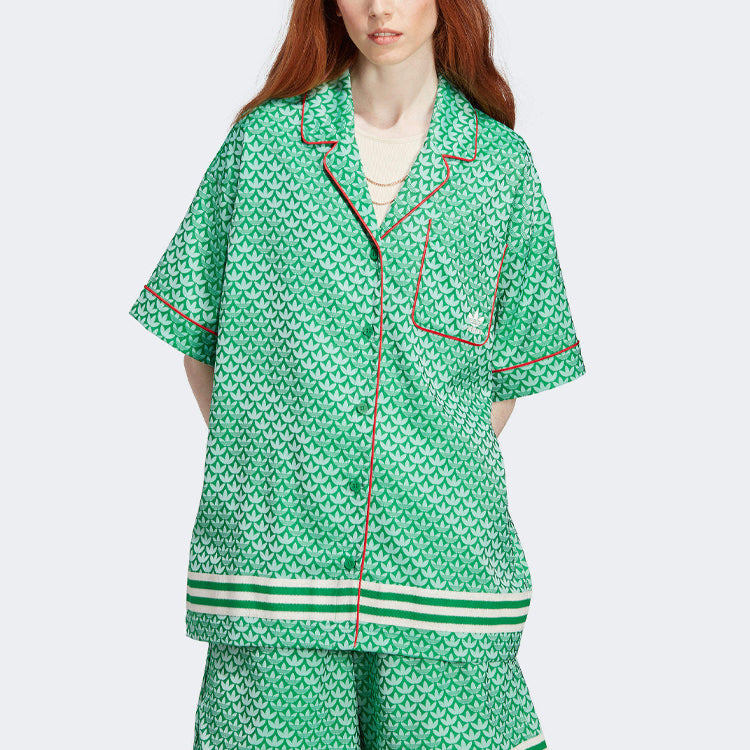 Adicolor 70s Satin Shirt Green Adidas Originals