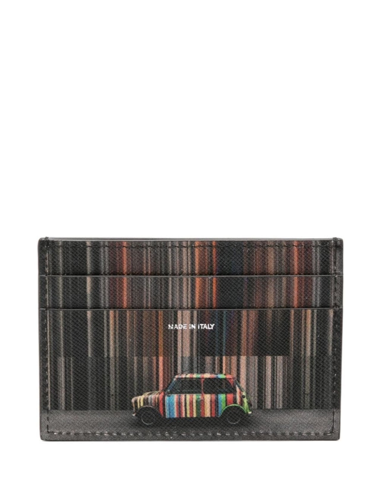 Paul Smith Mini Print Leather Card Holder Black