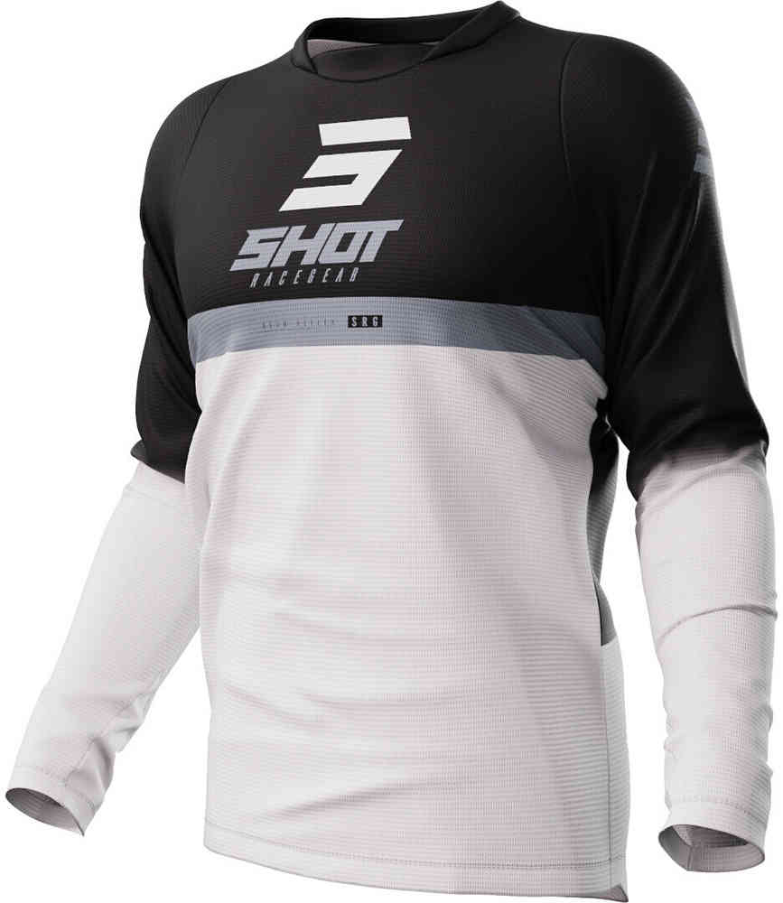 Devo Reflex Shot Motocross Jersey, White Black