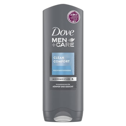 Dove Men+Care 3-in-1 Clean Comfort Shower Gel for body, face and hair with micro-moisturizing 250 ml