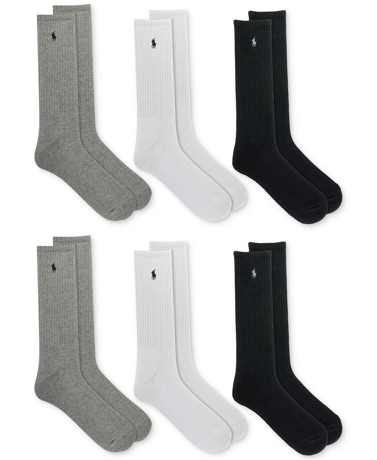 Men's 6-Pk. Performance Sport Crew Polo Ralph Lauren Socks