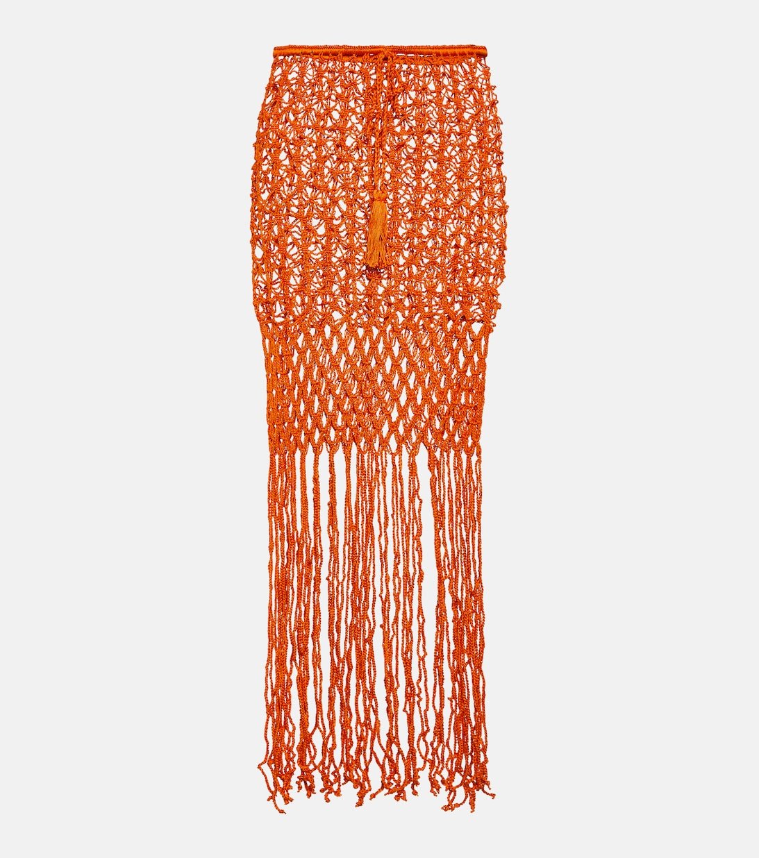 Cotton crochet skirt ANNA KOSTUROVA, orange