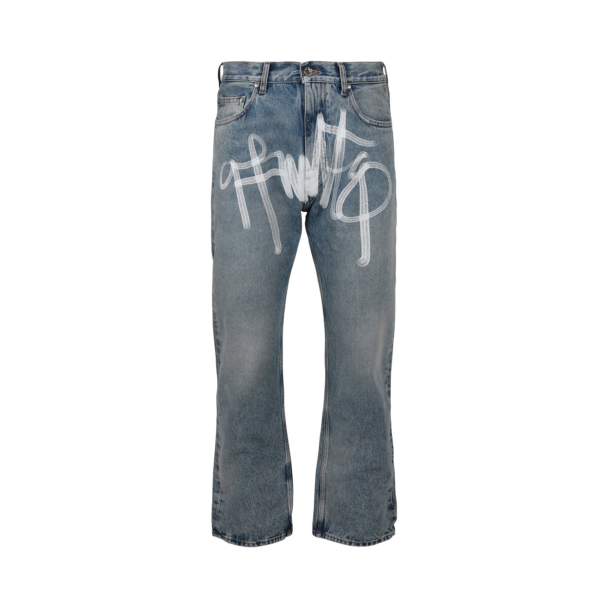 Off-White Graffiti Skate Fit Jeans, Vintage Blue