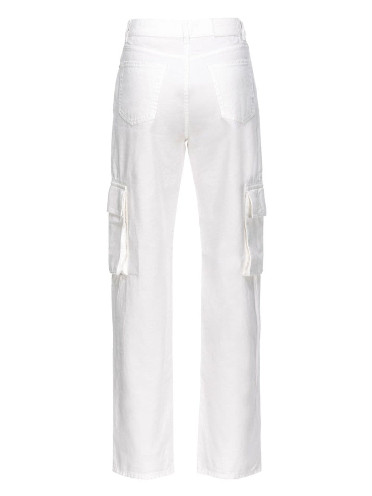 PINKO High Waist Straight Cargo Jeans White