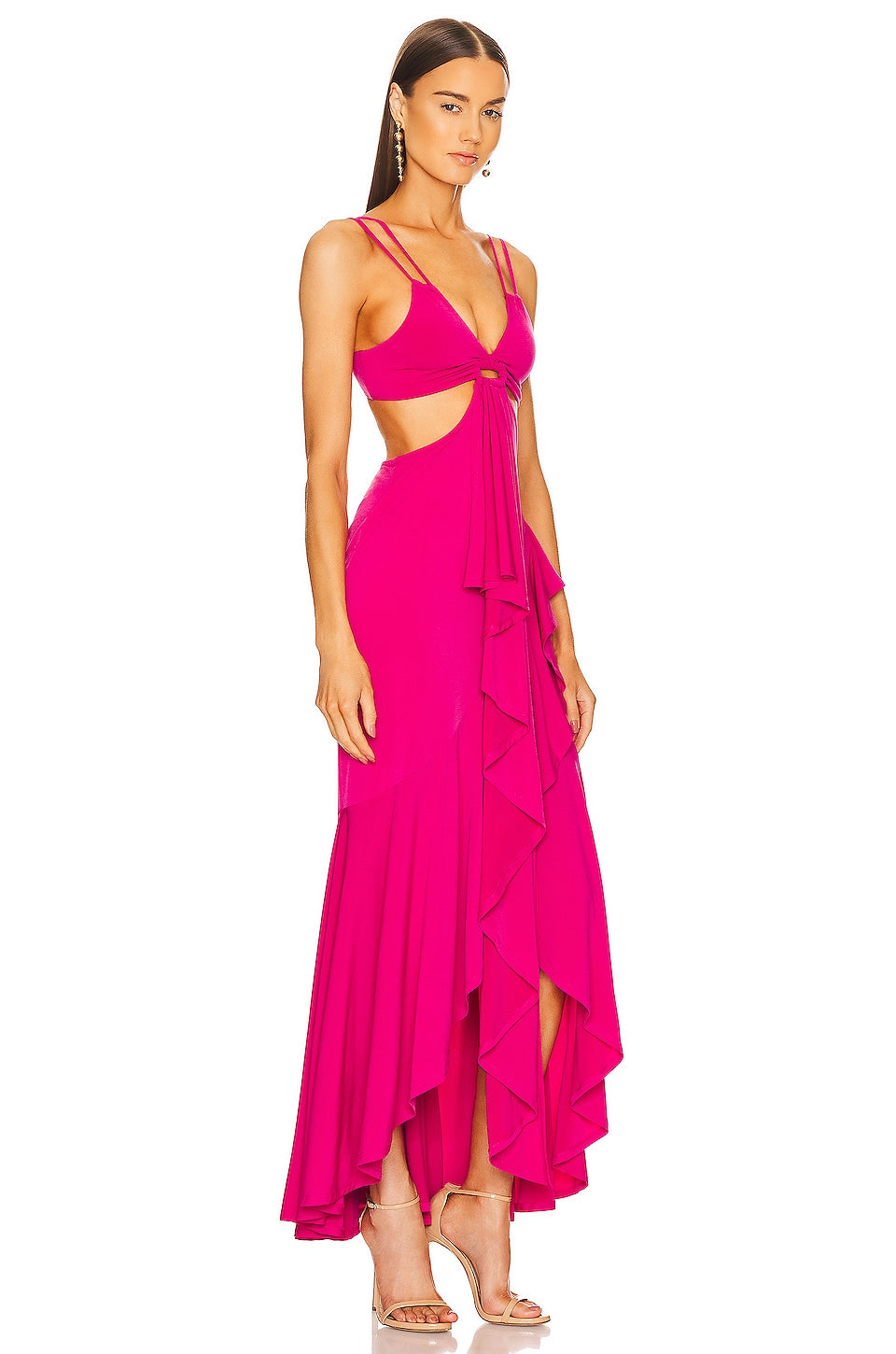 Michael Costello x REVOLVE Trent Gown Dress in Hot Pink