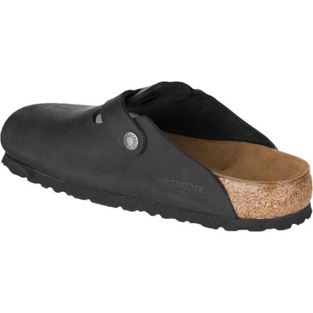 Boston men's Birkenstock leather clogs, color Black Oiled Leather