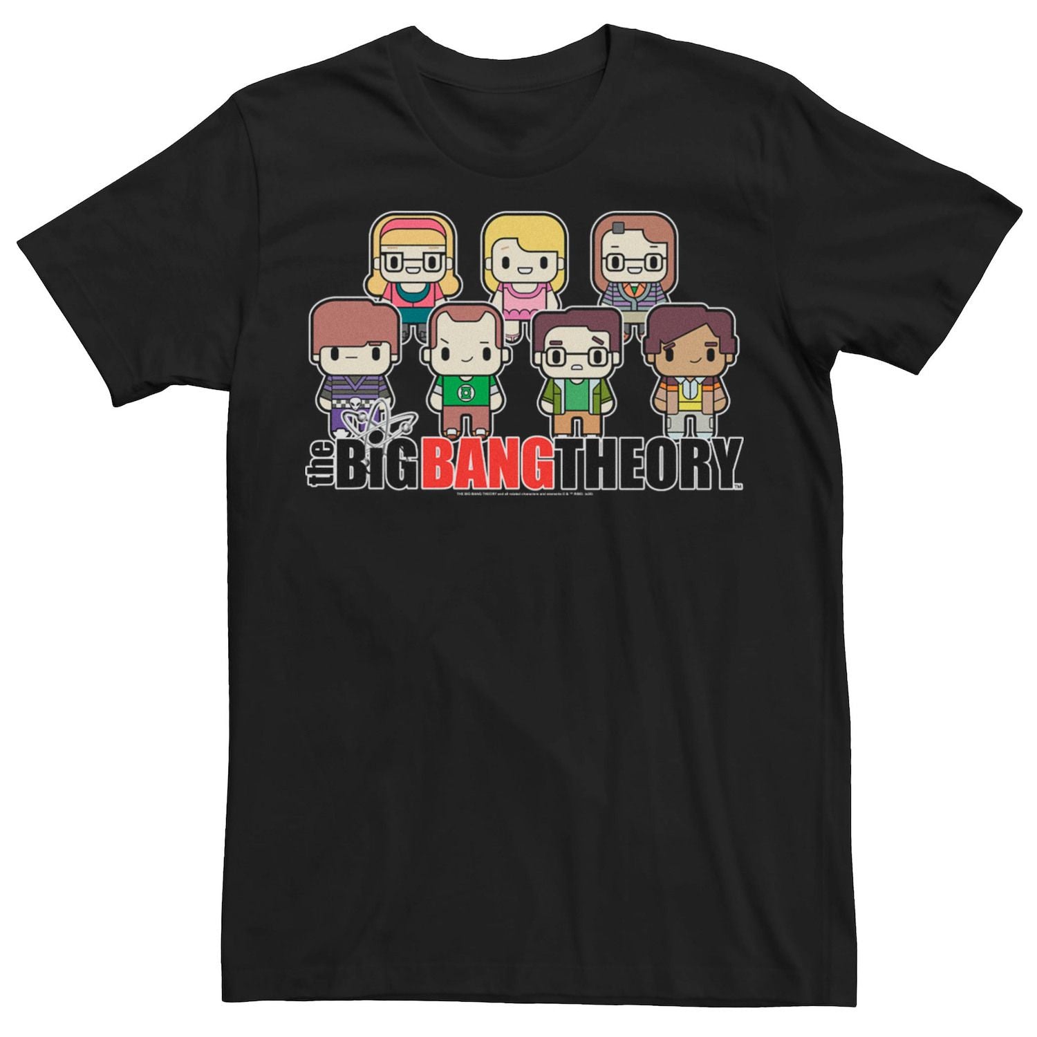 Group Shot The Big Bang Theory Licensed Character Men's Chibi T-Shirt