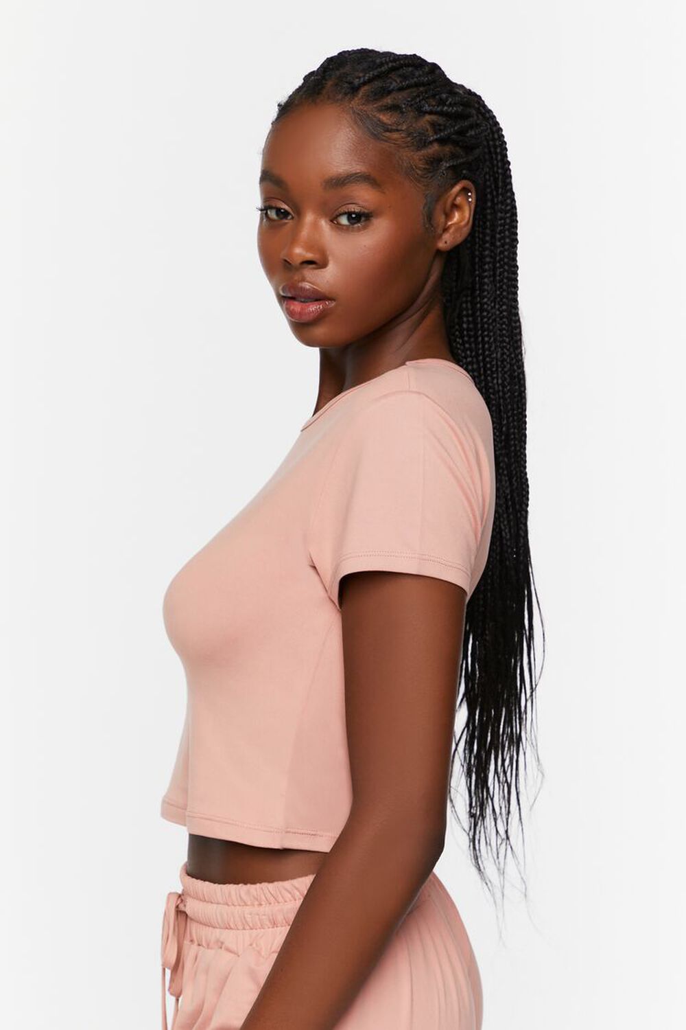 Forever 21 Cropped Leisure T-Shirt, Pink