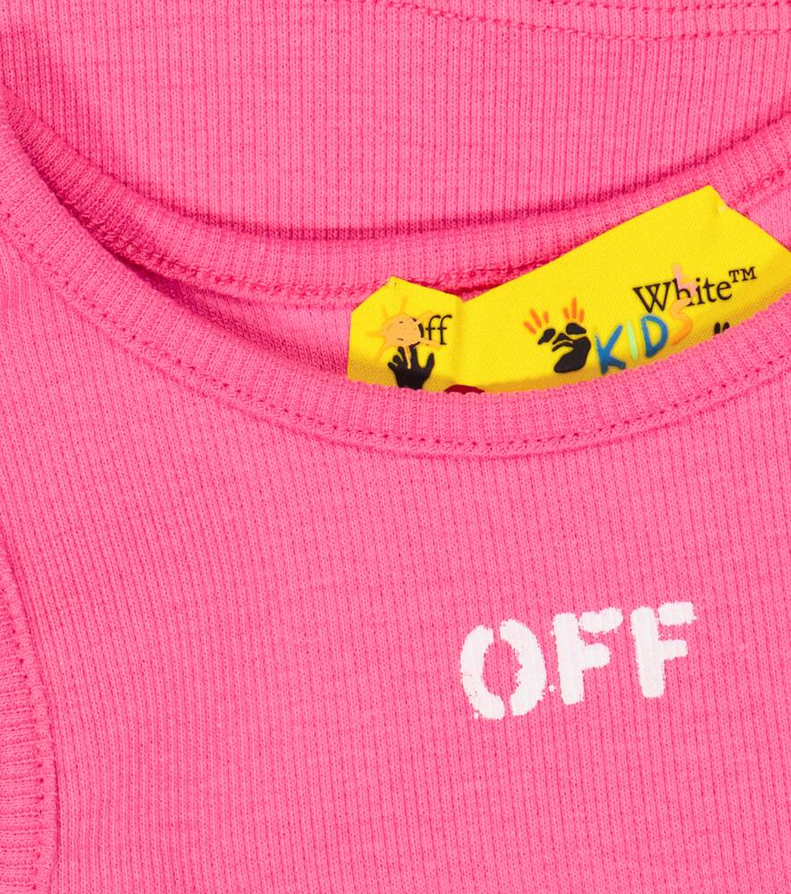 بلوزة قصيرة مضلعة من Off-White Off Stamp باللون الأبيض