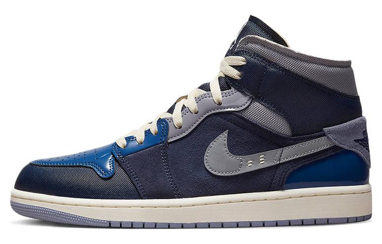 حذاء Jordan 1 Mid SE Craft Obsidian (GS)، باللون الأسود/الأزرق