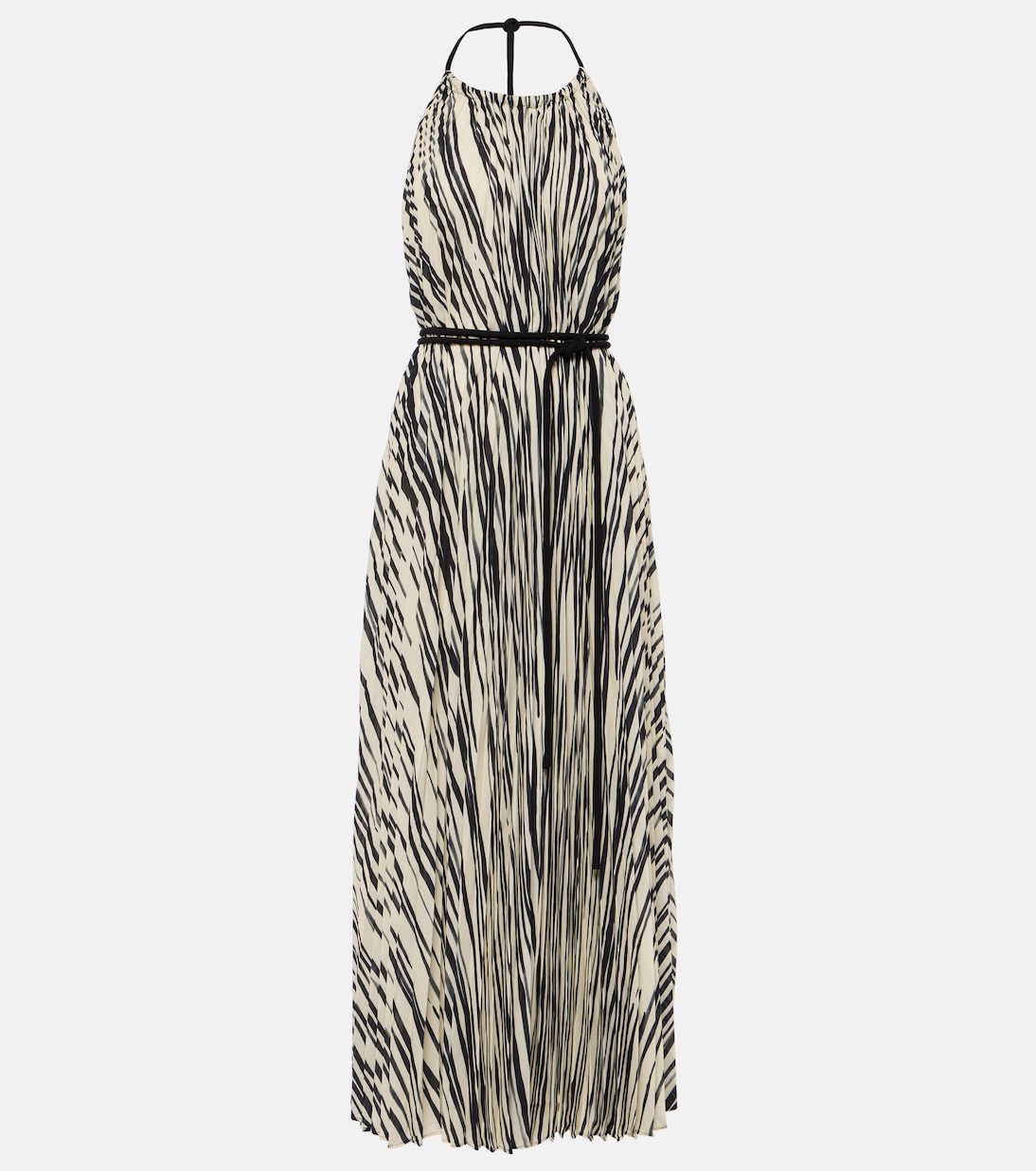 Proenza Schouler Frida Chiffon Halter Maxi Dress, Neutral