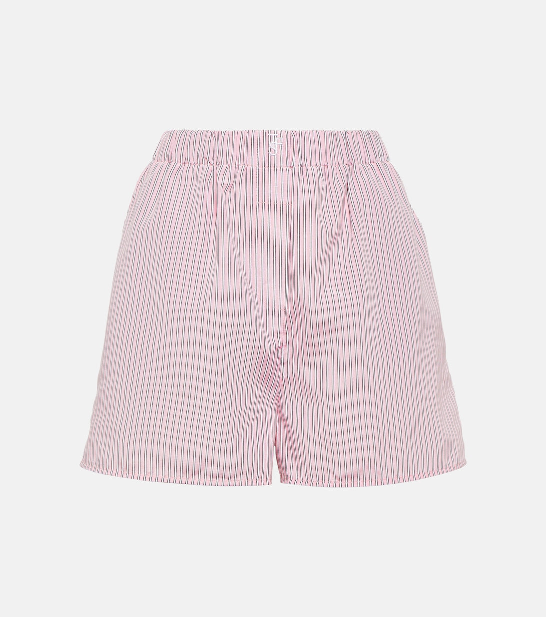 THE FRANKIE SHOP Lui striped crepe shorts, pink