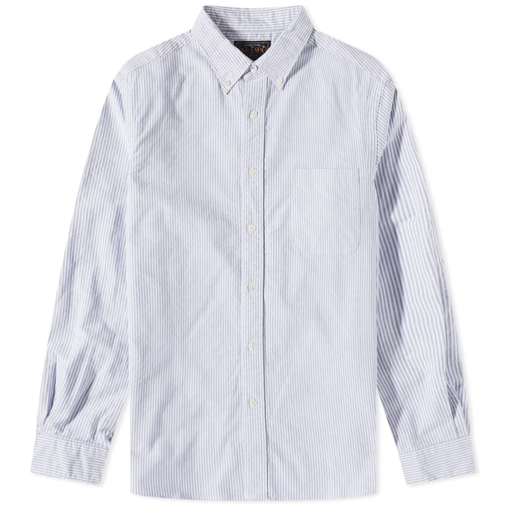 Beams Plus Blue Striped Oxford Shirt